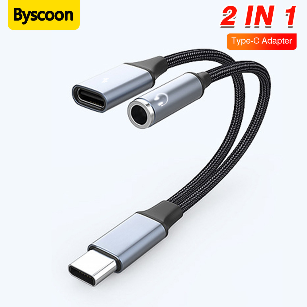 Earphone Splitter Jack - Адаптер 2-в-1 Type-C на 3,5 мм